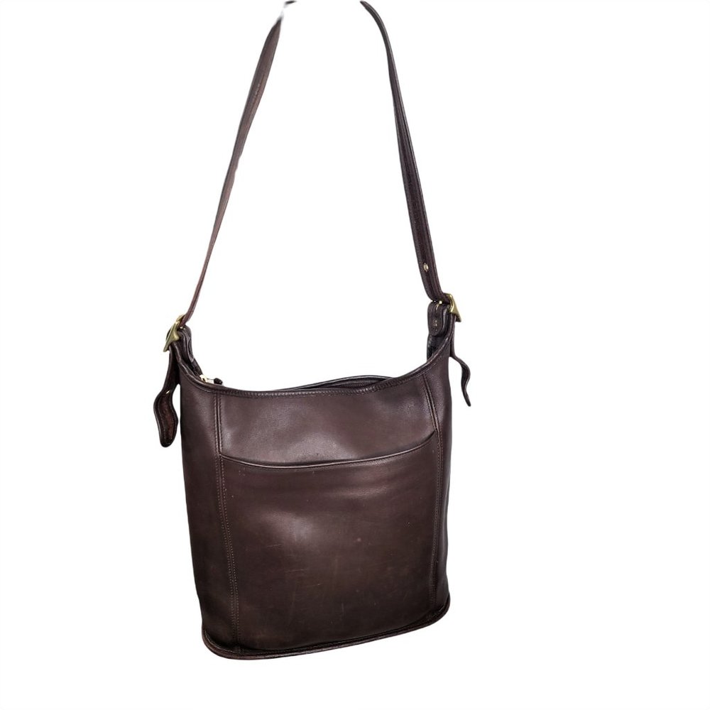 Coach Shoulder Duffle Gallery Tote Cognac Brown Leather - Picture 1 of 9